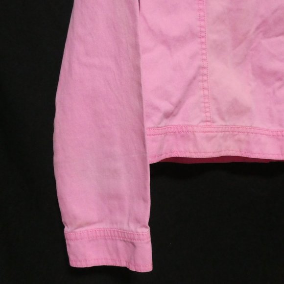 HURLEY | xs extra small | Classic Pink Denim Jacket with Black Buttons | GUC - Picture 13 of 16